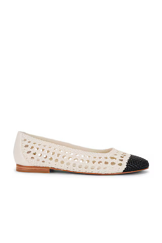 Dolce Vita Catia Flat in Bone & Black Woven Stella from Revolve.com | Revolve Clothing (Global)