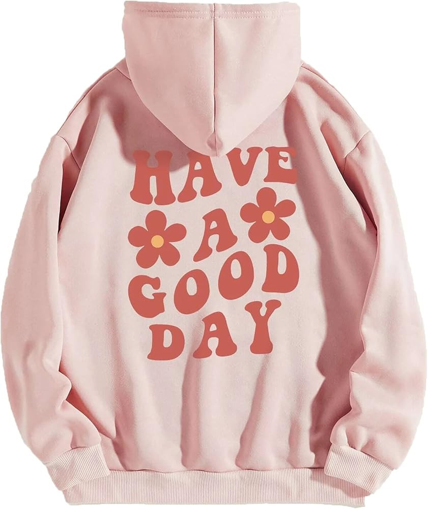 Cioatin Women’s Y2K Slogan Letter Graphic Oversized Aesthetic Hoodie Drop Shoulder Fleece Hoode... | Amazon (US)