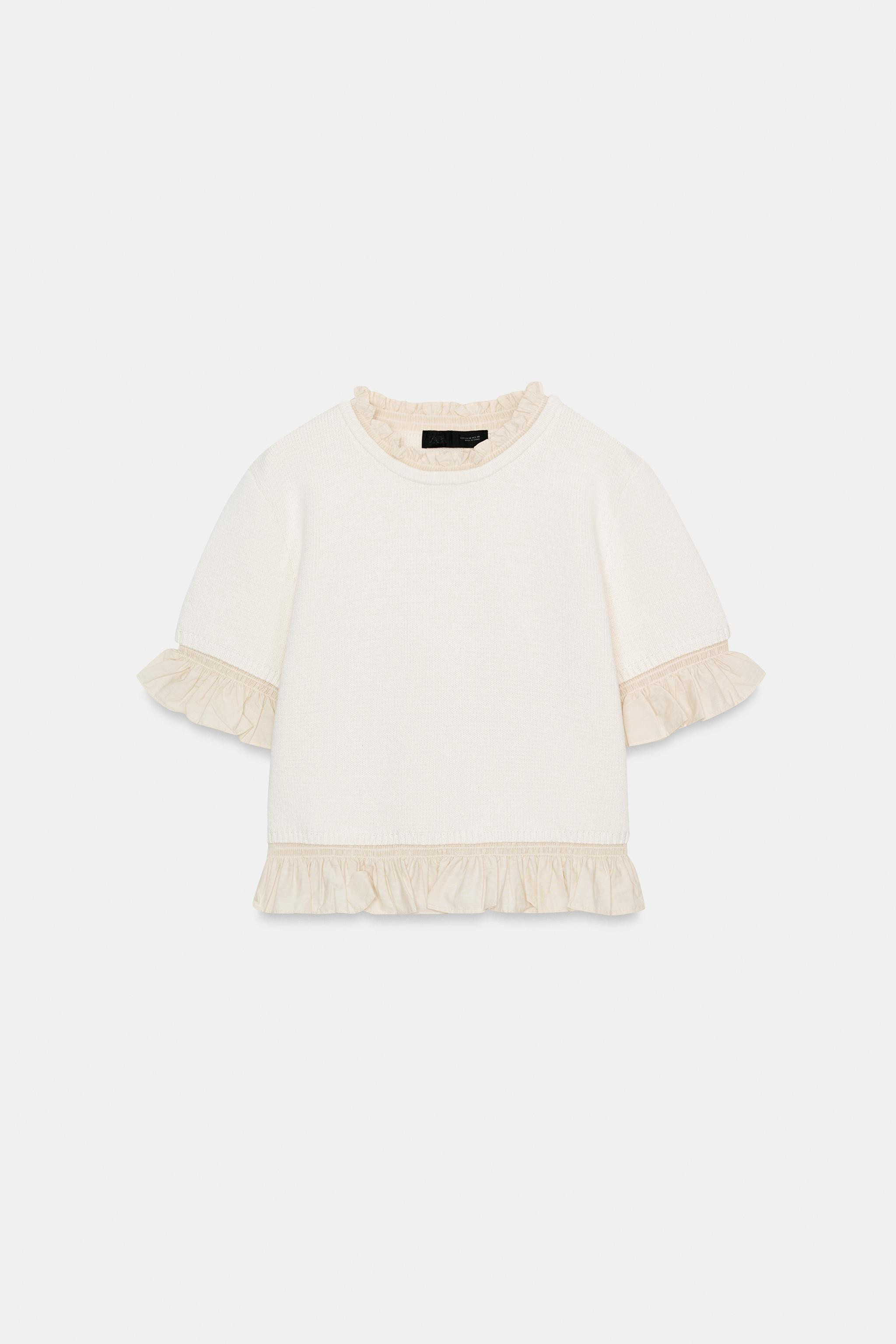 COMBINED KNIT SHORT SLEEVE JUMPER | Zara US