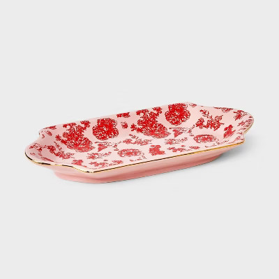 Valentines Ceramic Cupid Toile Tray - A New Day™ - Pink/Red | Target