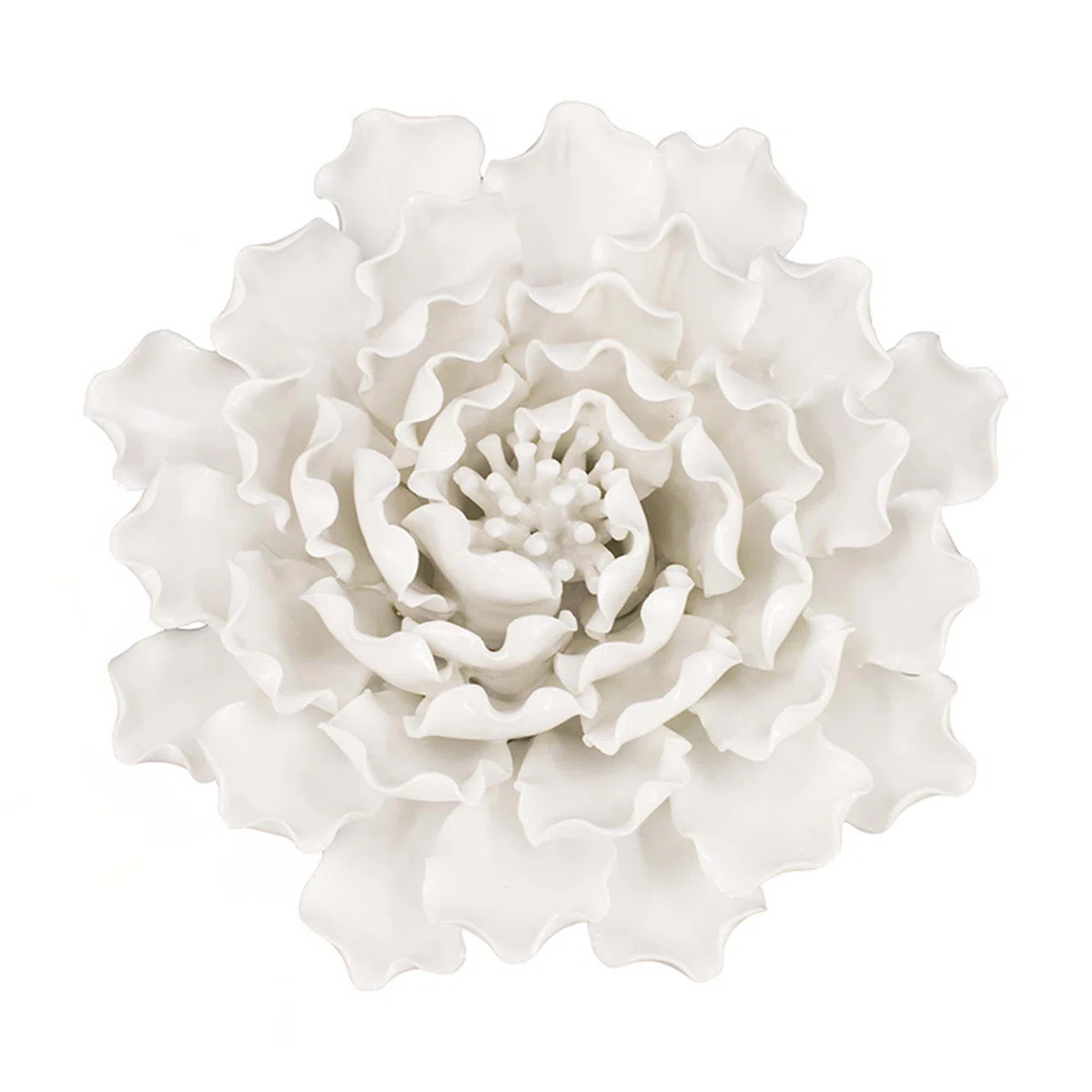 D7.3X2.8" Handmade Cream Ceramic Flower Wall Decor Accent | Wayfair North America