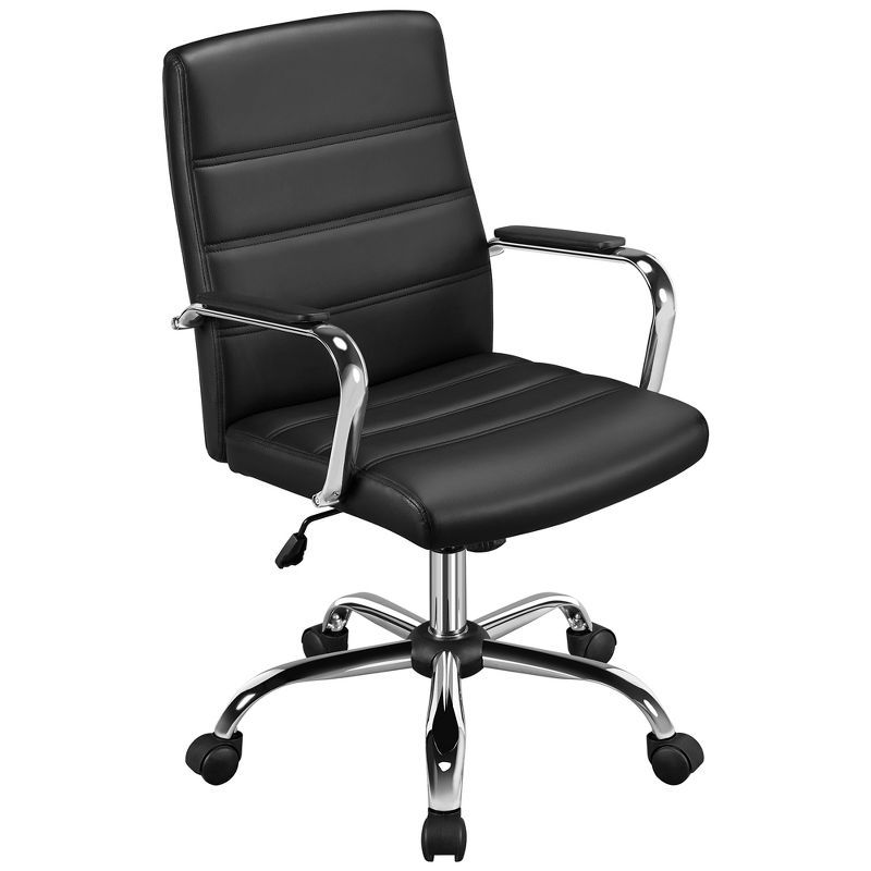 Yaheetech Mid-Back Office Chair with Arms 360° Swivel PU Leather Office Executive Chair | Target