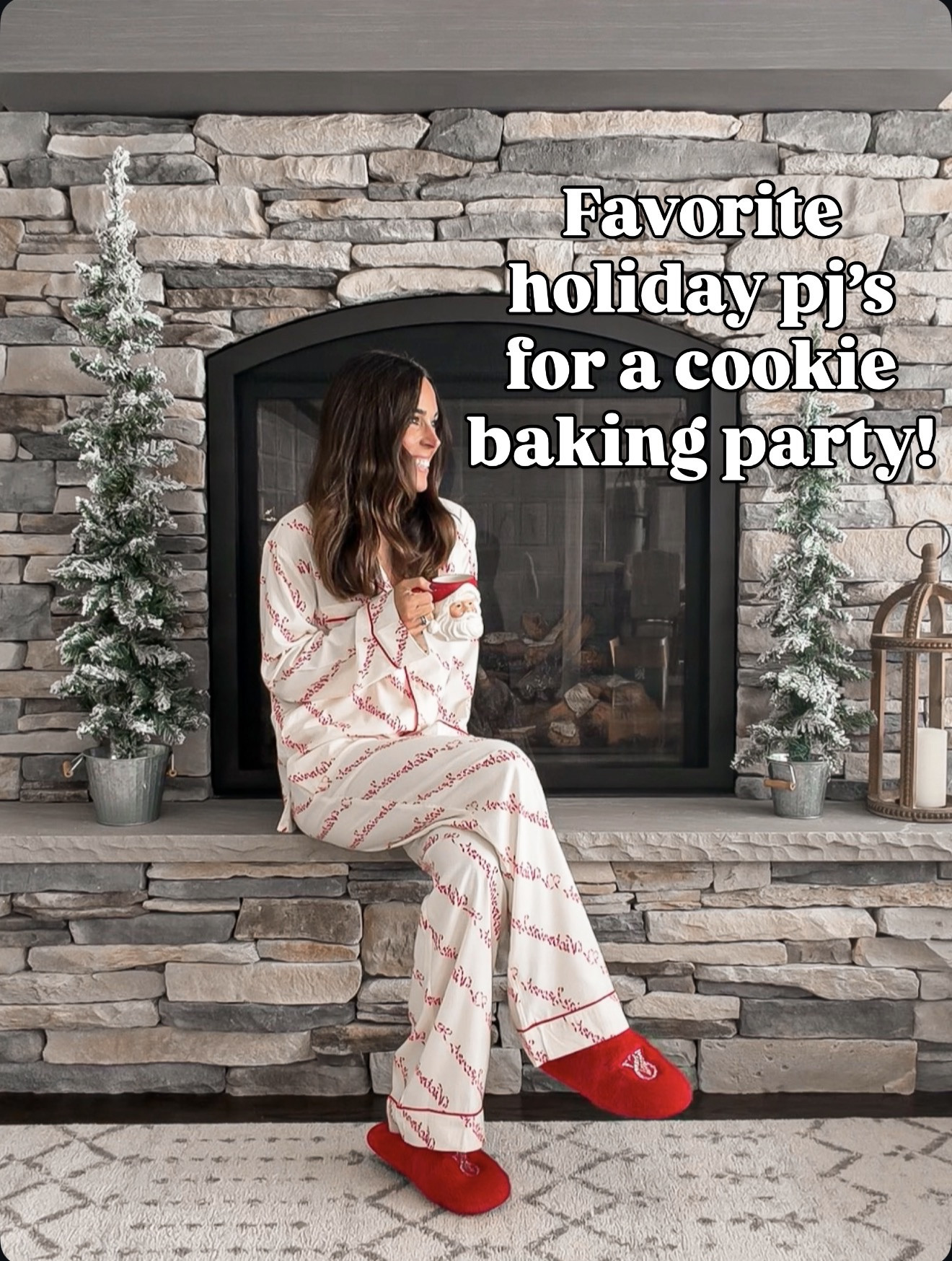 My favorite holiday pajamas for a cookie-baking night 🍪🎄 So soft and festive — wearing size xsmall. 

#LTKGiftGuide #LTKOver40 #LTKHoliday