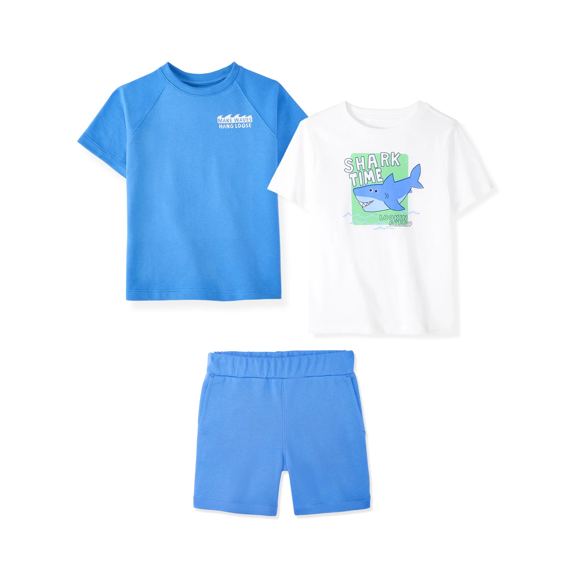 Garanimals Baby & Toddler Boy Cotton 3-Piece Set, Graphic T-Shirts & Pull-On Shorts, 0M–6T | Walmart (US)