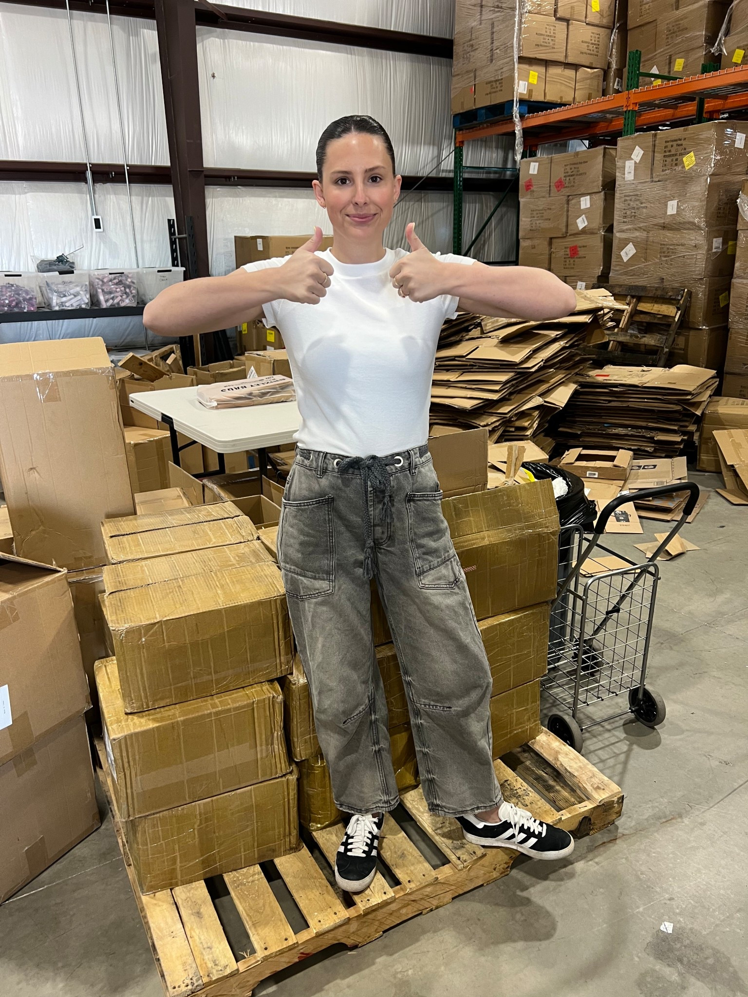 Size small in top & bottoms! And size 8 women’s in my shoes!