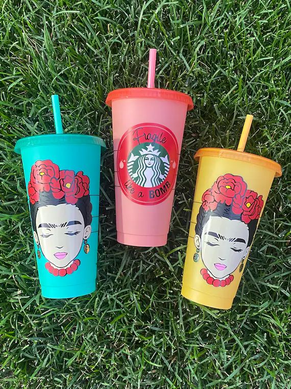 Frida Kahlo Reusable Cold Cup - Etsy | Etsy (US)