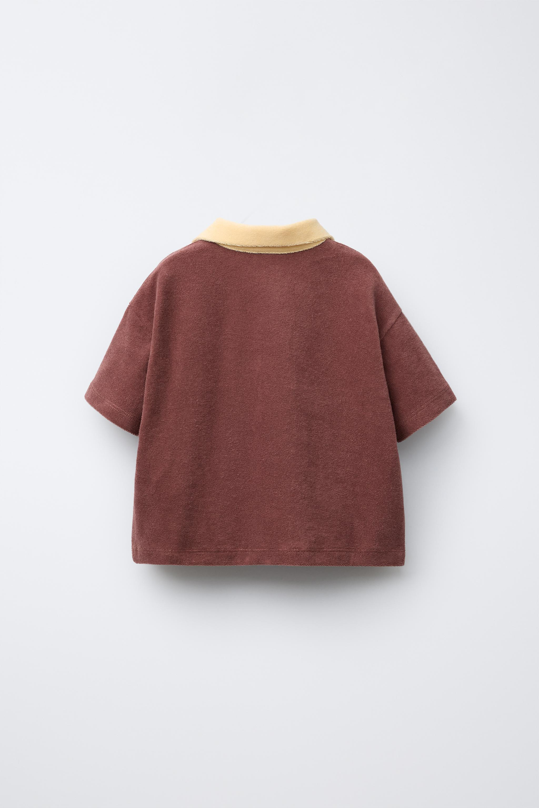 CONTRAST COLLAR TERRY POLO SHIRT | Zara US