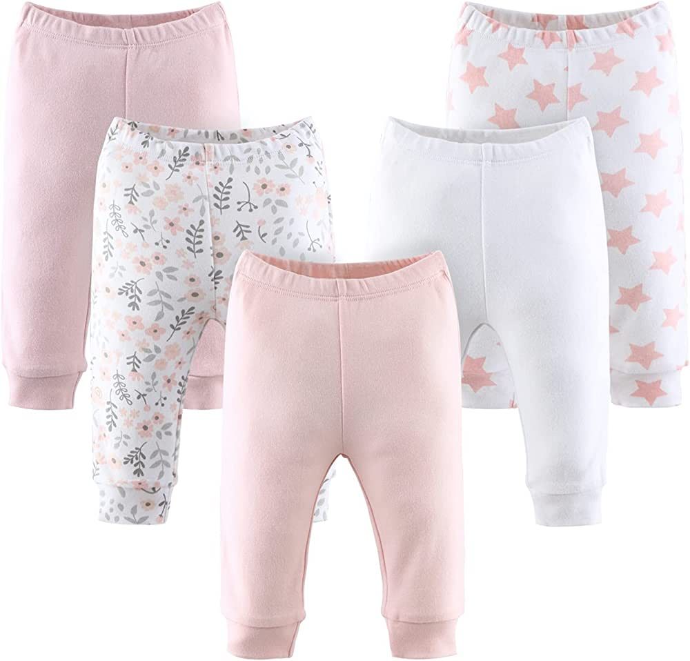 The Peanutshell Baby Girl Pants Set | 5 Pack in Newborn to 24 Month Sizes | Floral, Pink, White, ... | Amazon (US)