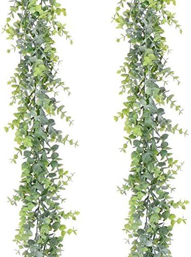 Artiflr Artificial Vines Faux Eucalyptus Garland, 2 Pack Fake Eucalyptus Greenery Garland Wedding... | Amazon (US)