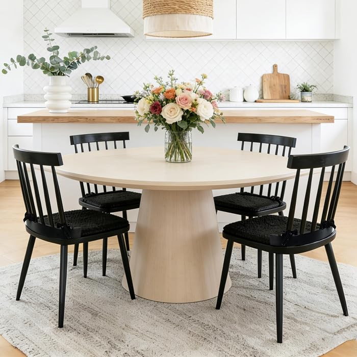 Windsor Dining Chair Set of 4, Modern Spindle Wooden Back Kitchen Chairs, Farmhouse Dining Room C... | Amazon (US)