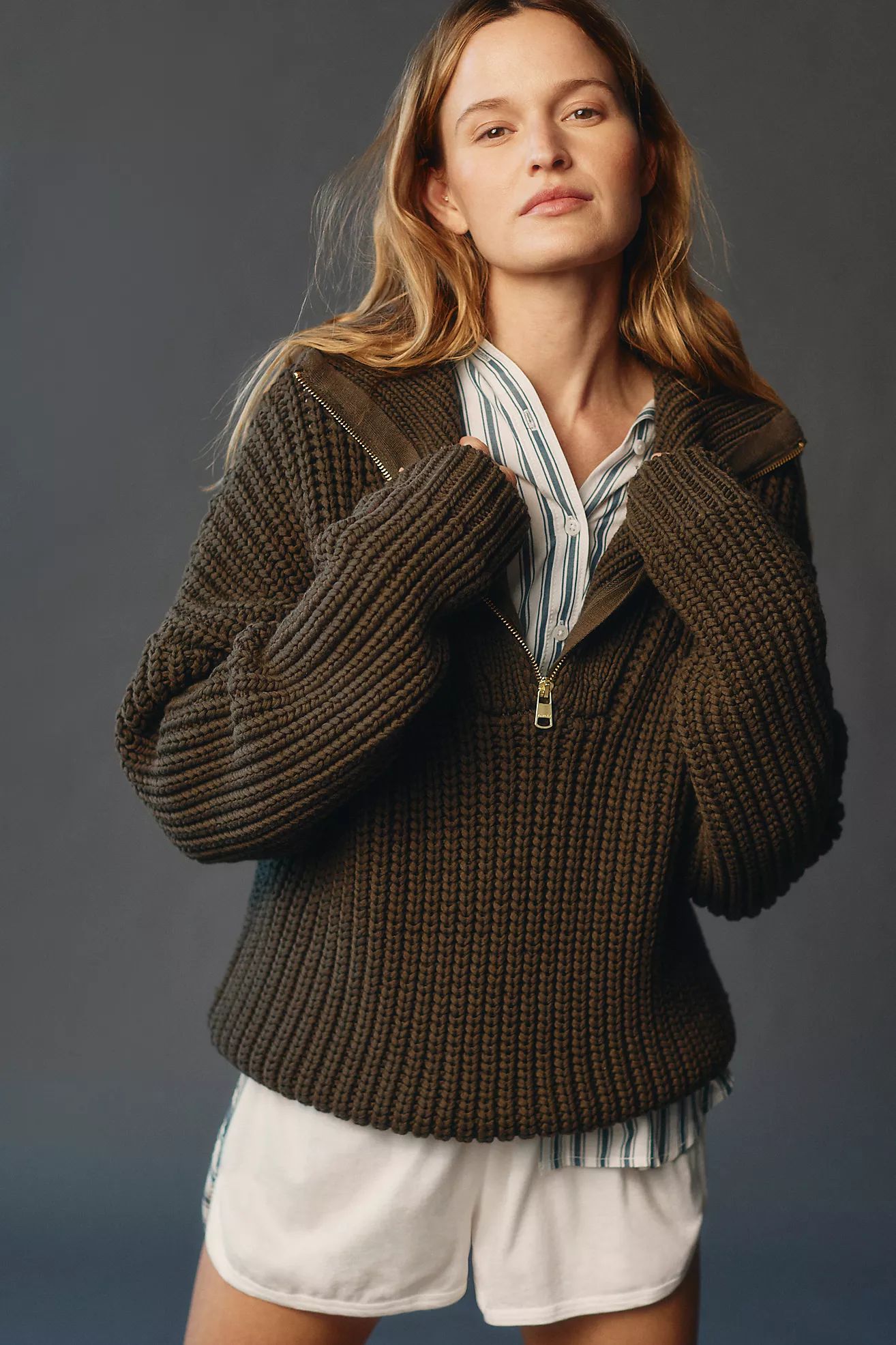 Varley Natalia Half-Zip Pullover Sweater | Anthropologie (US)