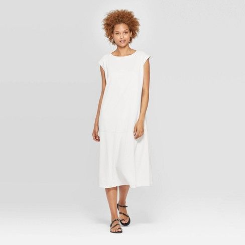 Women's Cap Sleeve Scoop Neck Knit Midi Flare Dress - Prologue™ | Target