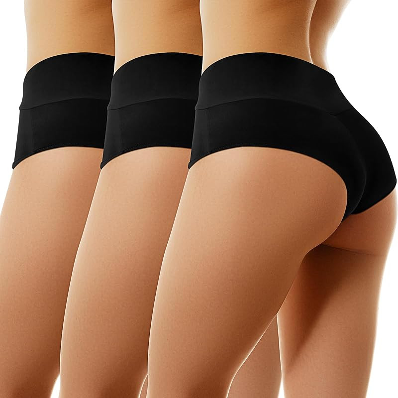 Ramede 3 Pack Booty Shorts Hot Pants High Waist Black Rave Bottoms Workout Shorts Pole Dancing Cl... | Amazon (US)