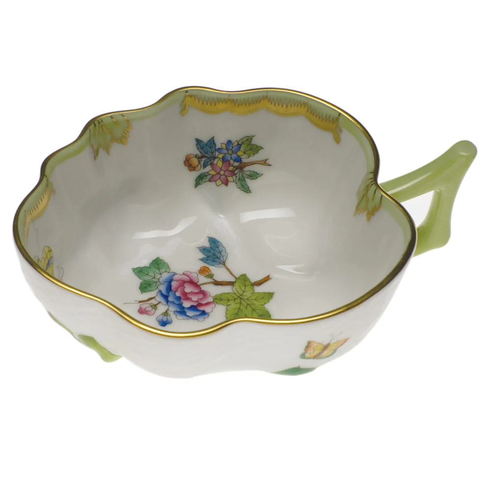 Queen Victoria Deep Leaf Dish  1.5"h - Green Border | Fête