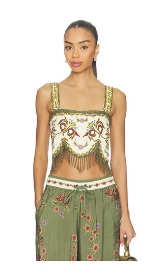 Aida Crop Top in Olive | Revolve Clothing (Global)