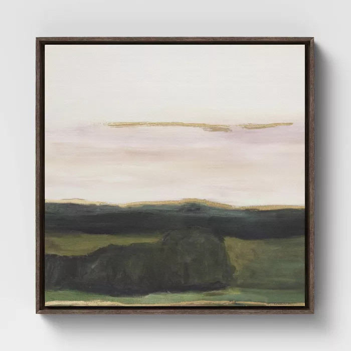 24" x 24" Landscape Painting Framed Wall Art Canvas Green - Threshold™ | Target