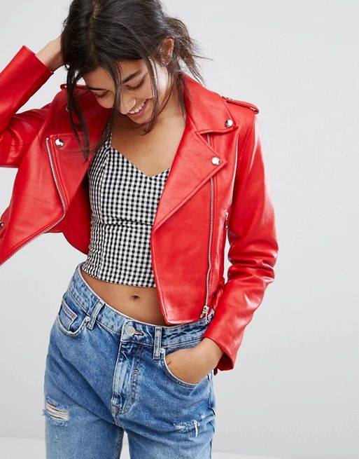 Bershka Leather Look Biker Jacket | ASOS US