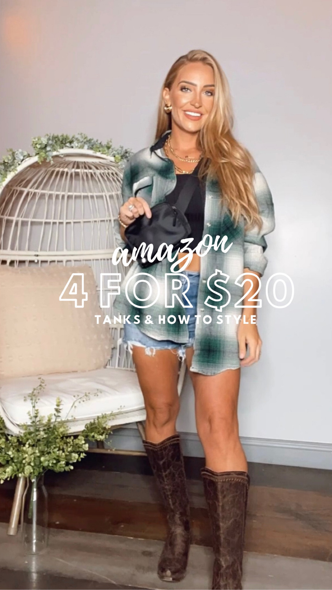 Love these tanks and such an easy piece to style. I’m wearing a small in shorts and tank, and a large in the flannel. These boots are last seasons Lucchese Boots style M4910- but I did link a few similar ones ❤️

#LTKstyletip #LTKSeasonal #LTKunder50