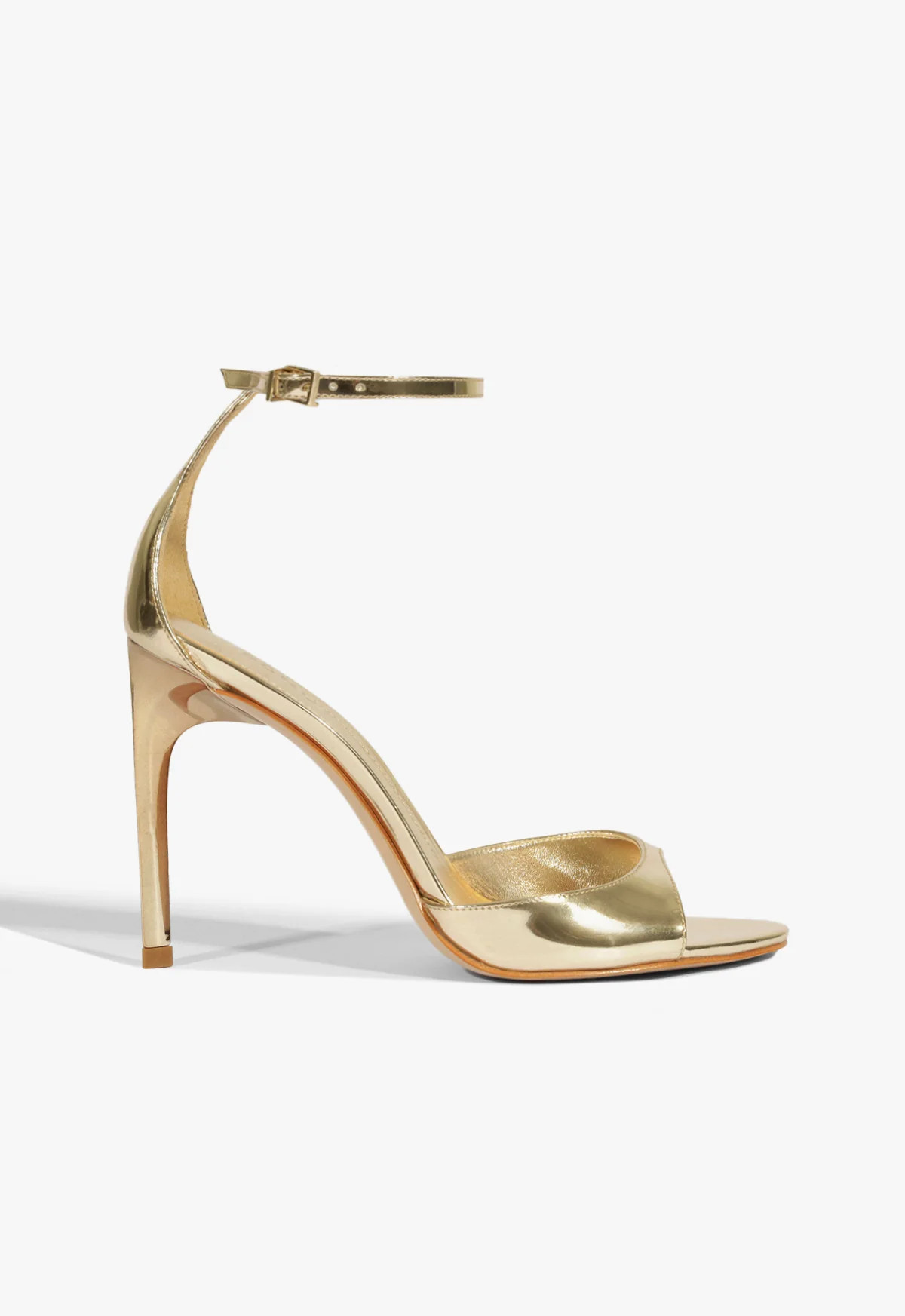 Scarlett Patent Leather Sandal | Gold Stiletto Heel - SCHUTZ | Schutz (US)