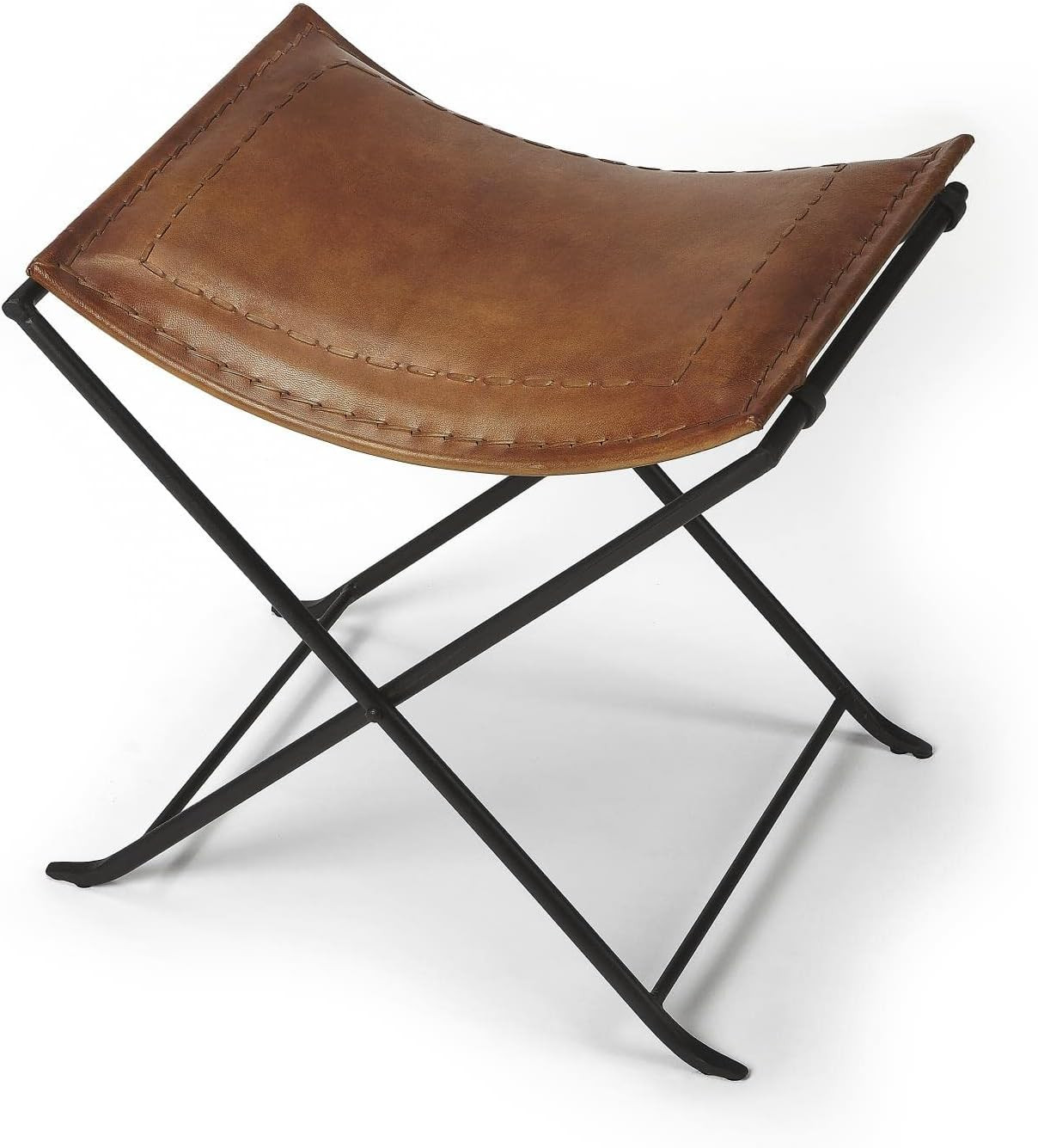 Butler Melton Brown Leather Stool | Amazon (US)
