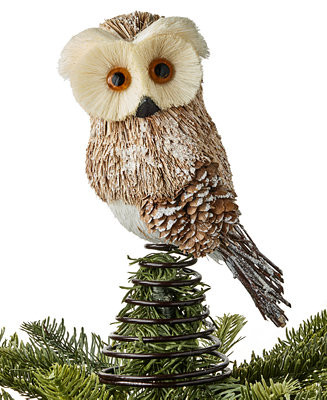 Holiday Lane Woodland Brown & White Owl Tree Topper, Exclusively at Macy’s - Macy's | Macy's
