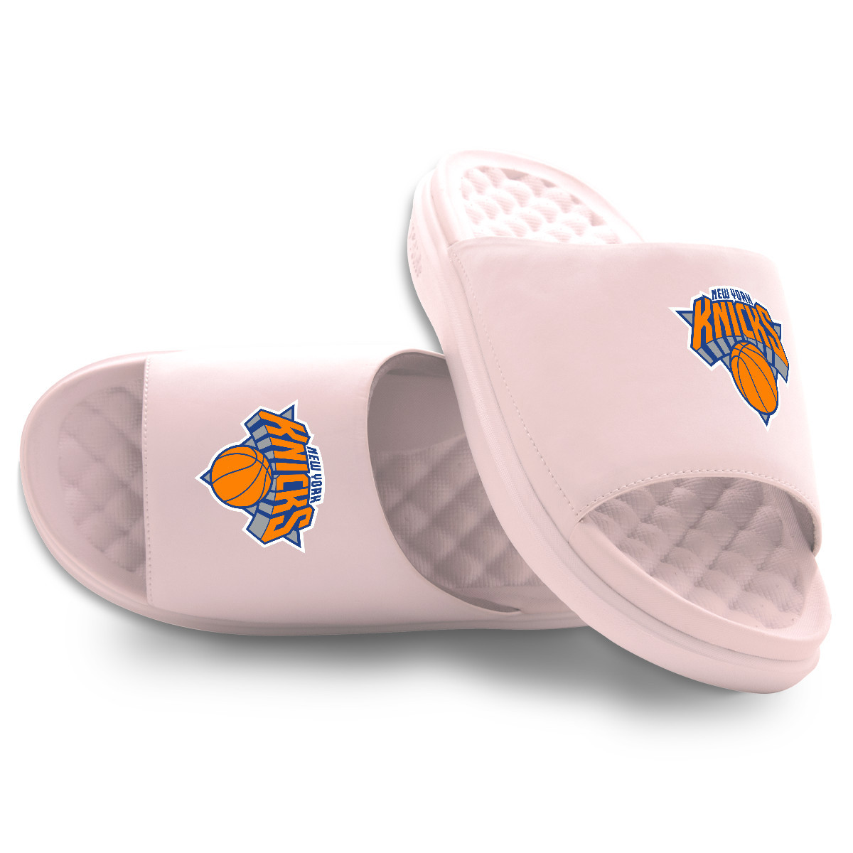 Unisex ISlide Pink New York Knicks Primary Motive Slide Sandals | Fanatics