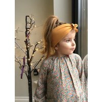Baby mustard / yellow / chartreuse turban head wrap / knot headband / tie headband / toddler turban  | Etsy (US)