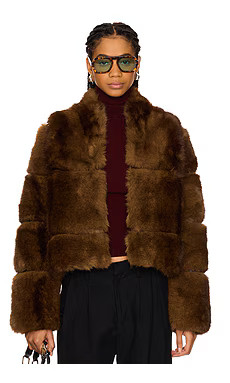 Apparis Sai Mink Short Coat in Mink from Revolve.com | Revolve Clothing (Global)
