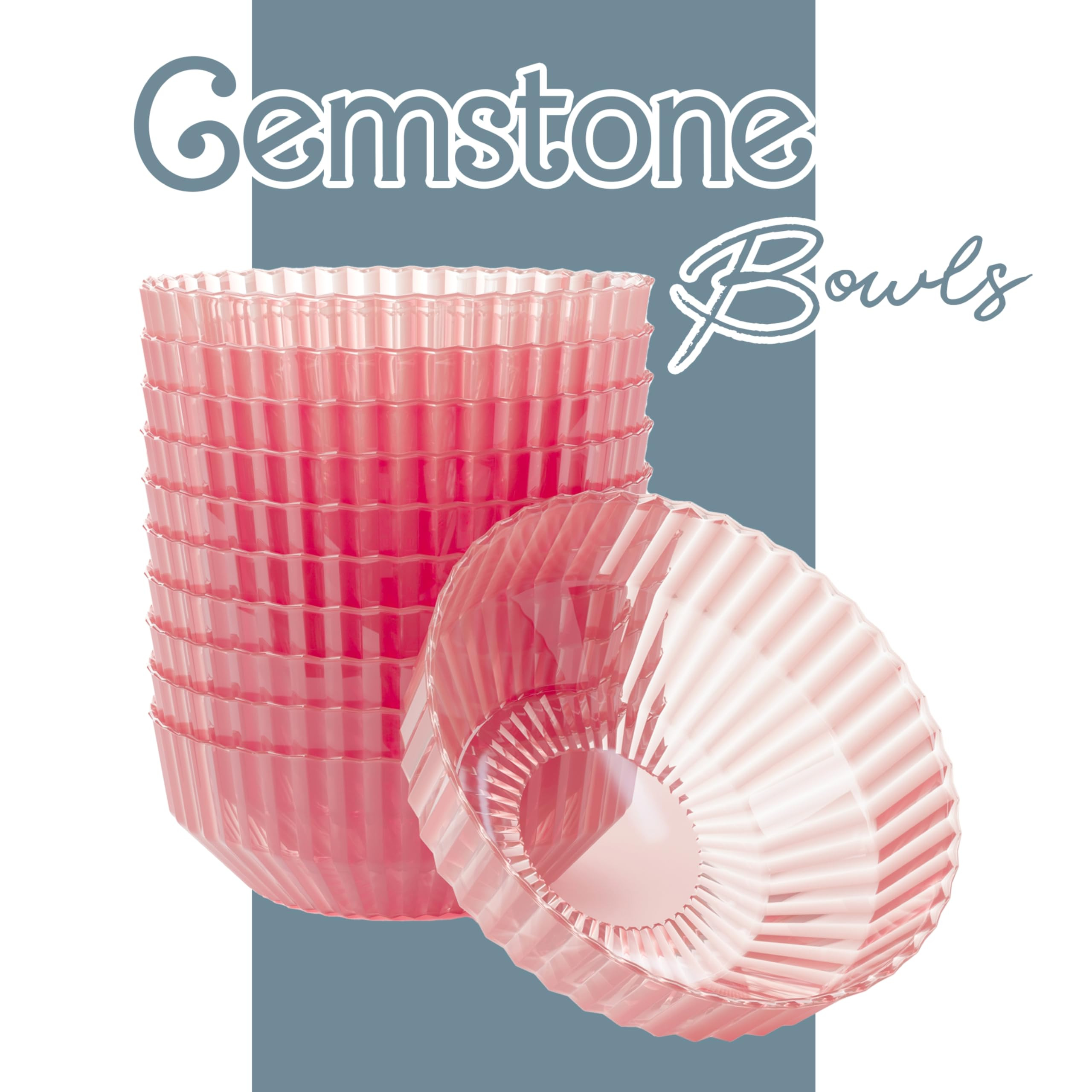 Exquisite Pink Plastic Bowls Disposable - 16 Oz - 20 Count - Disposable Soup Bowls - Great for We... | Amazon (US)