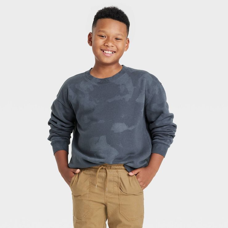 Boys&#39; Crew Neck Fleece Pullover Sweatshirt - art class&#8482; Purple L | Target