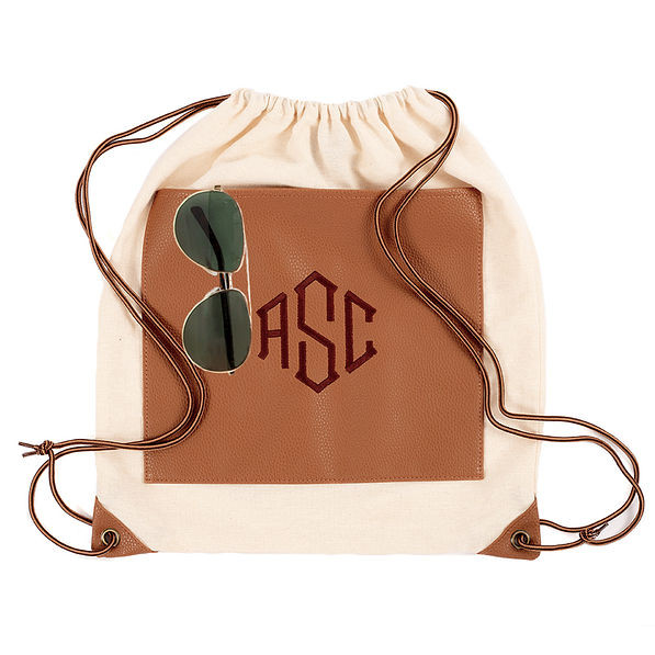 Monogrammed Casual Cinch Bag | Marleylilly
