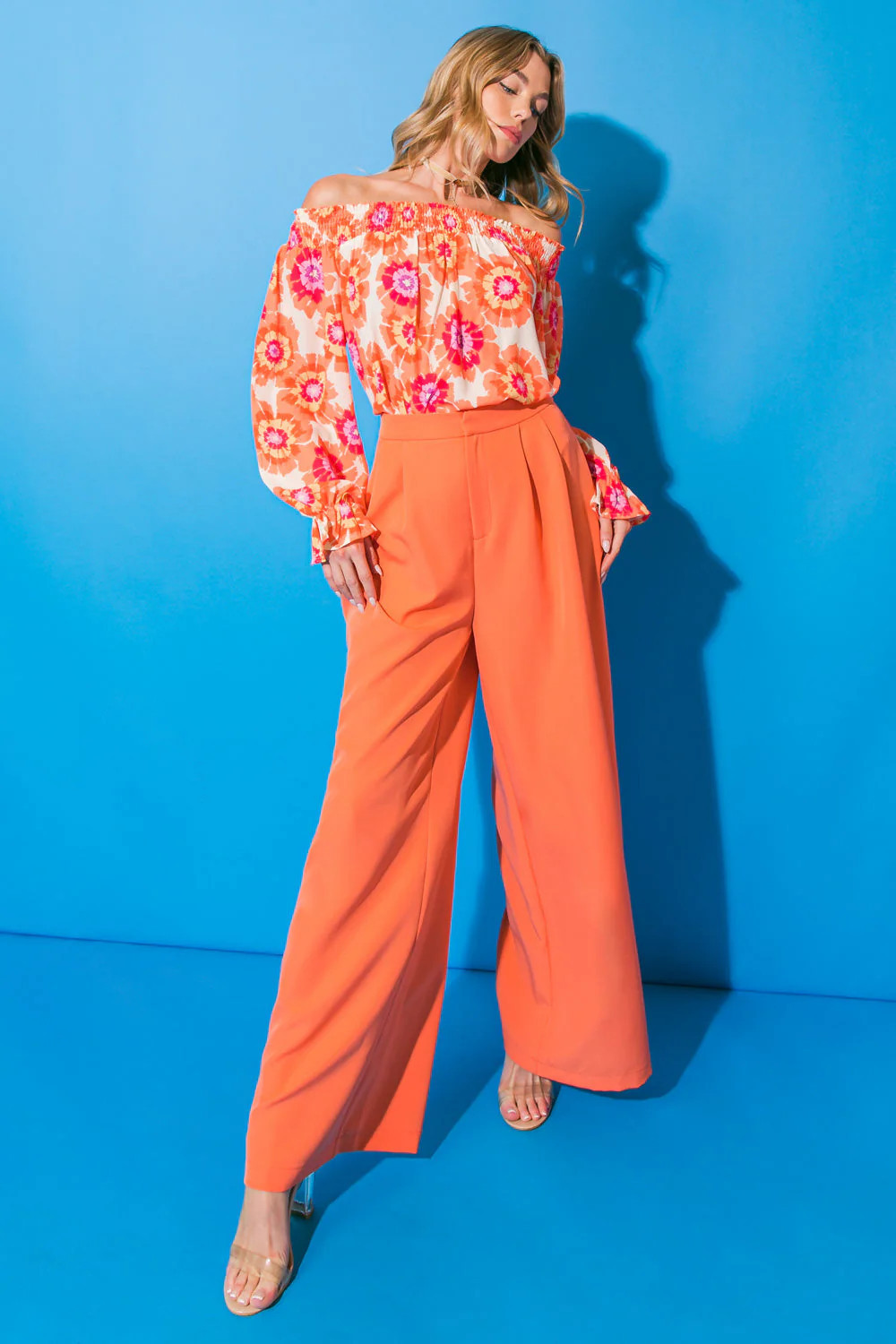 GOOD VIBES WOVEN PANTS ORANGE / L | Casual Chic Boutique