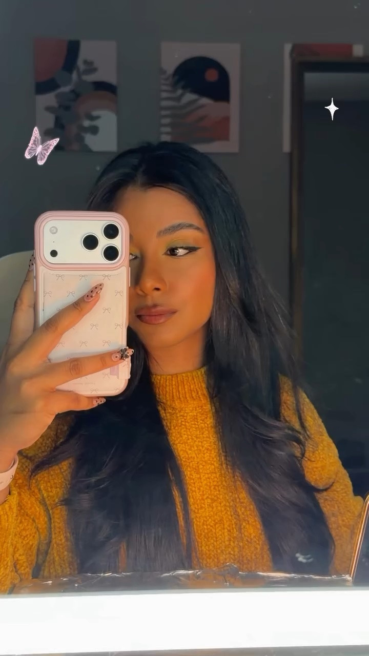 As someone with watery eyes, the liner held up pretty good 💛✨ @plouise_makeup_academy @sephoracanada #brownskin #makeup #eyemakeup #tutorial #sunseteyeshadow