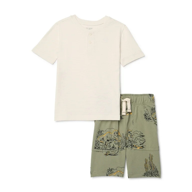 365 Kids from Garanimals Boys Mix and Match Henley Shirt and Shorts Outfit Set, 2-Piece, Sizes 4-... | Walmart (US)