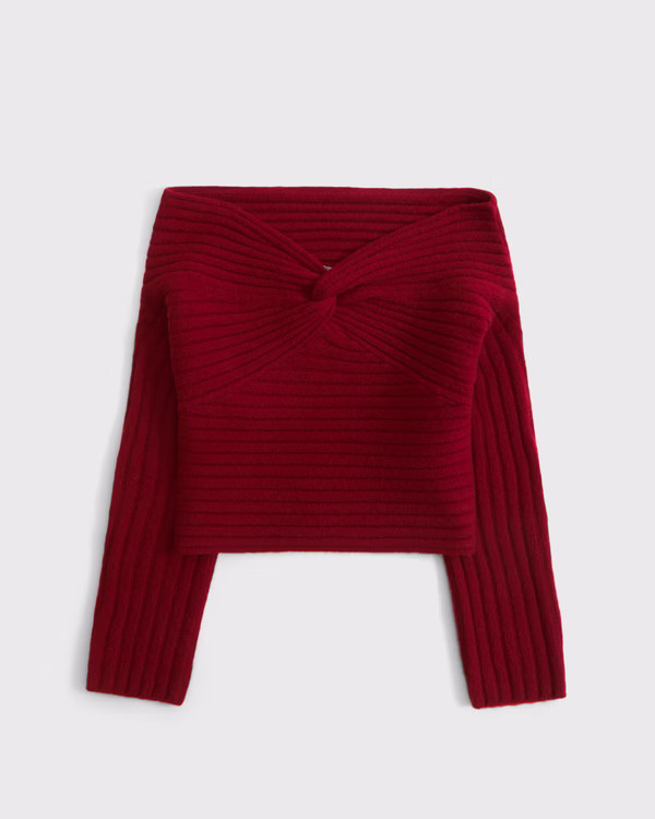 Off-The-Shoulder Twist Sweater | Abercrombie & Fitch (UK)
