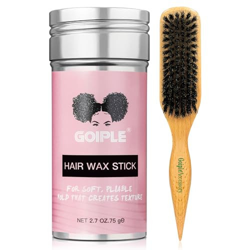 Slick Back Hair Brush & Wax Stick Set for Slick Back Hair – Teasing Boar Bristle Hair Brush for Sleek, Control, Flyaways & Baby Hairs – Wax Stick for Women Sectioning & Smoothing Ponytail Bun | Amazon (US)