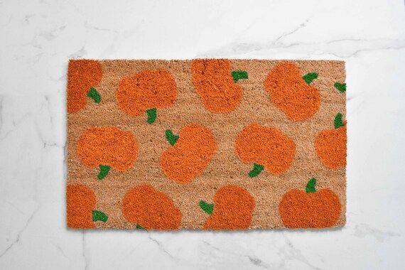 Pumpkin Doormat Fall Doormat Welcome Mat Autumn Doormat | Etsy | Etsy (US)