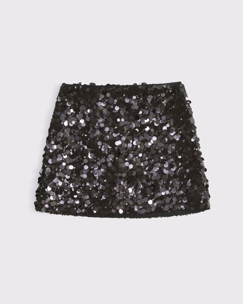 Abercrombie & Fitch Women's Sequin Mini Skort in Black - Size M | Abercrombie & Fitch (US)