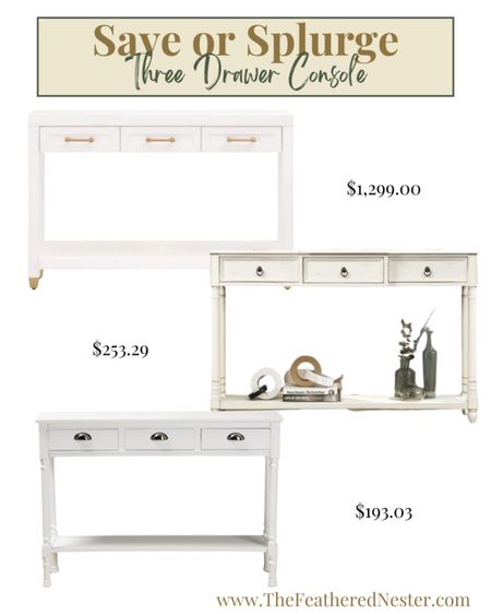 Save or splurge? Treat yourself to a new console! Whether you're looking to spruce up your living area or entryway, adding some extra storage with this drawered table will do the trick. Get one for an unbeatable price and you won't regret it one bit!

#LTKstyletip #LTKFind #LTKhome