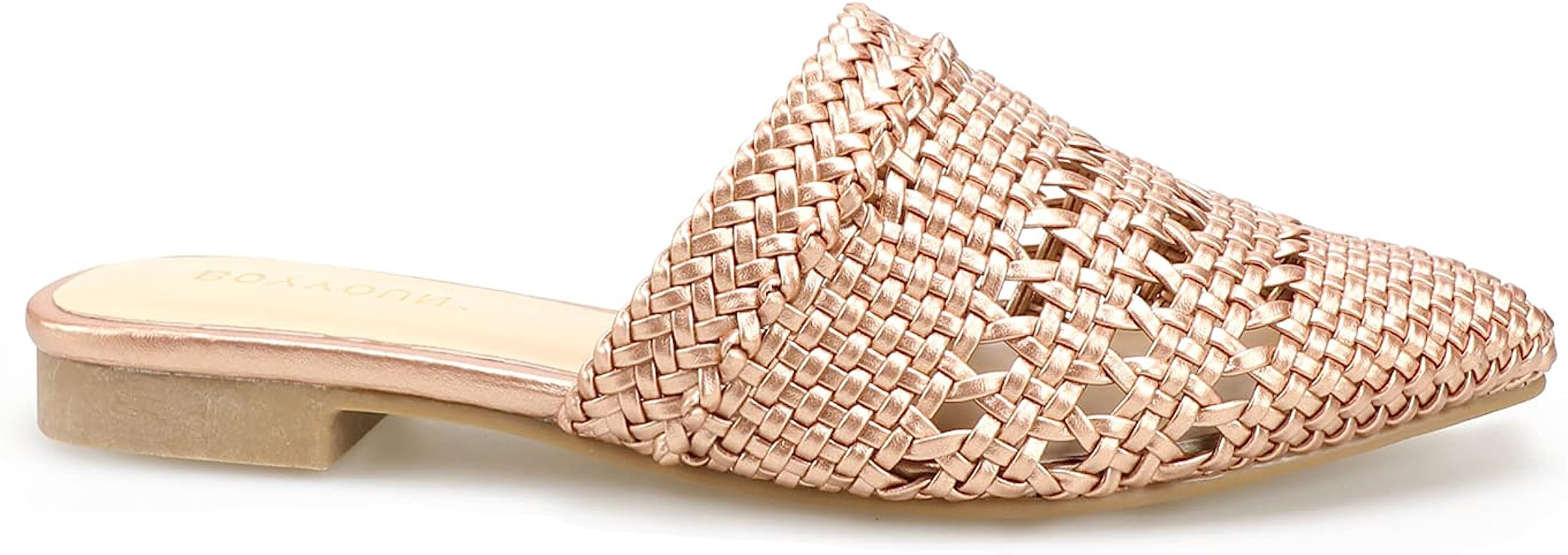 BOYYOUN Women's Low Slip On Mule Comfortable Slides-Vegan Suede-Flat Slides Pointed Toe Flat Heel... | Amazon (US)