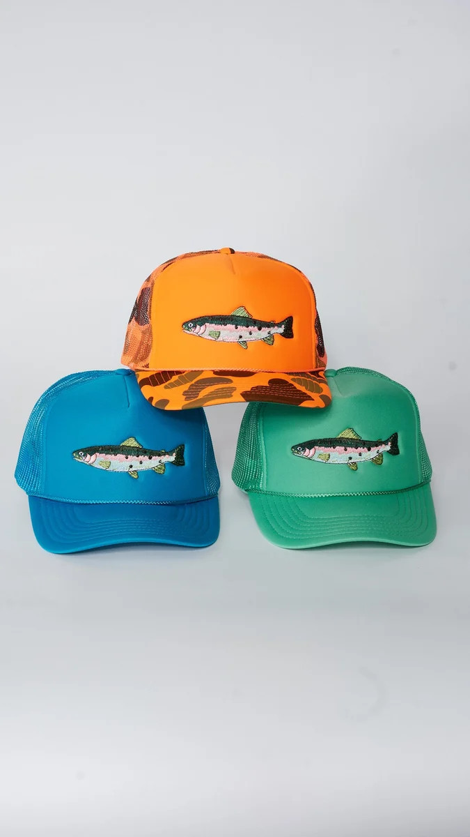 A+H Embroidered Trout Trucker | Ascot + Hart