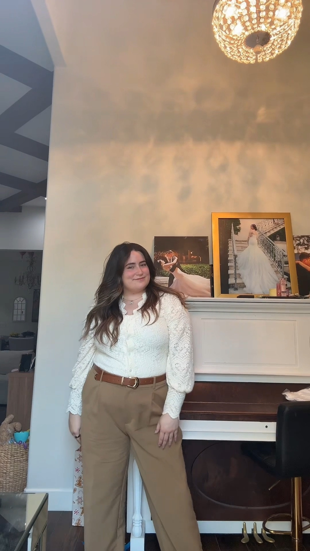 One of my favorite blouses of all time! I layered with a cami here, but the lace is actually pretty thick. I went very neutral on this day- I’d also love it with black! #workoutfit #businesscasual #midsizeworkwear #size16 #teacheroutfit 

#LTKmomlife #LTKootd #LTKgrwm