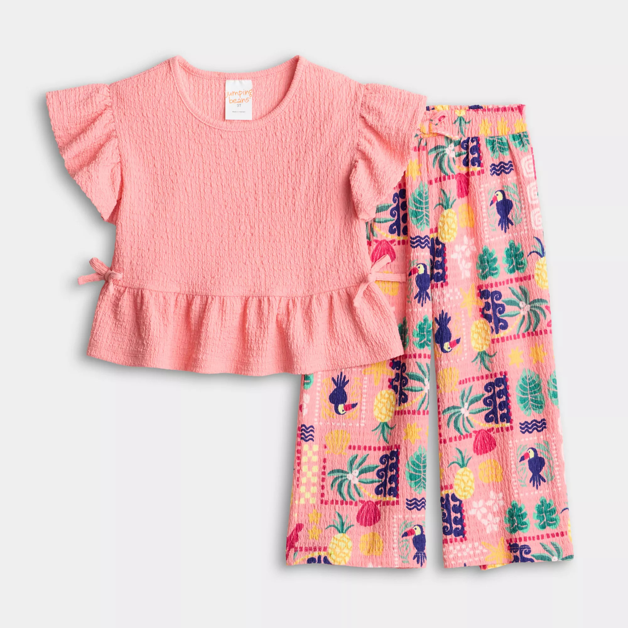 Girls 4-12 Jumping Beans® Crinkle Knit Peplum Top & Pant Set | Kohl's