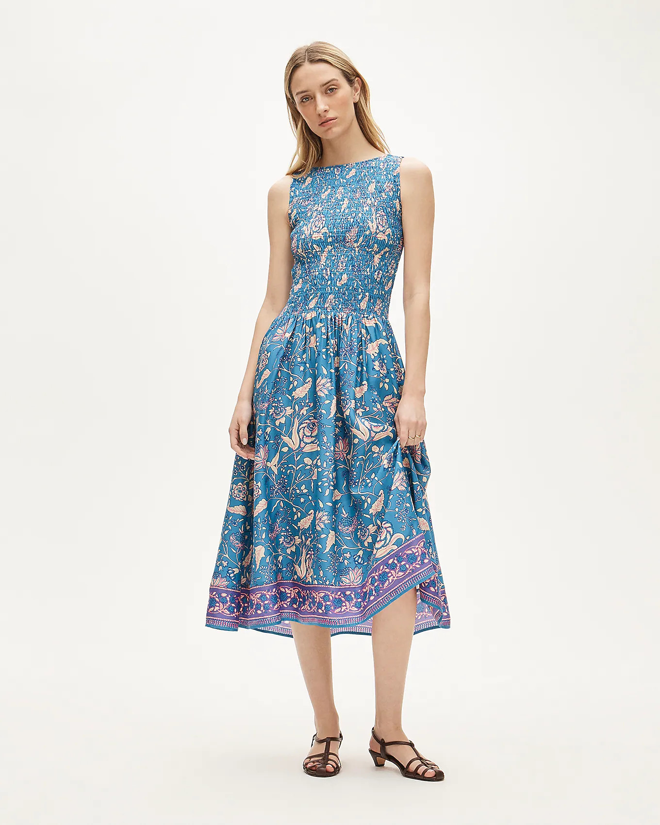 Lina midi dress in floral print | J. Crew US