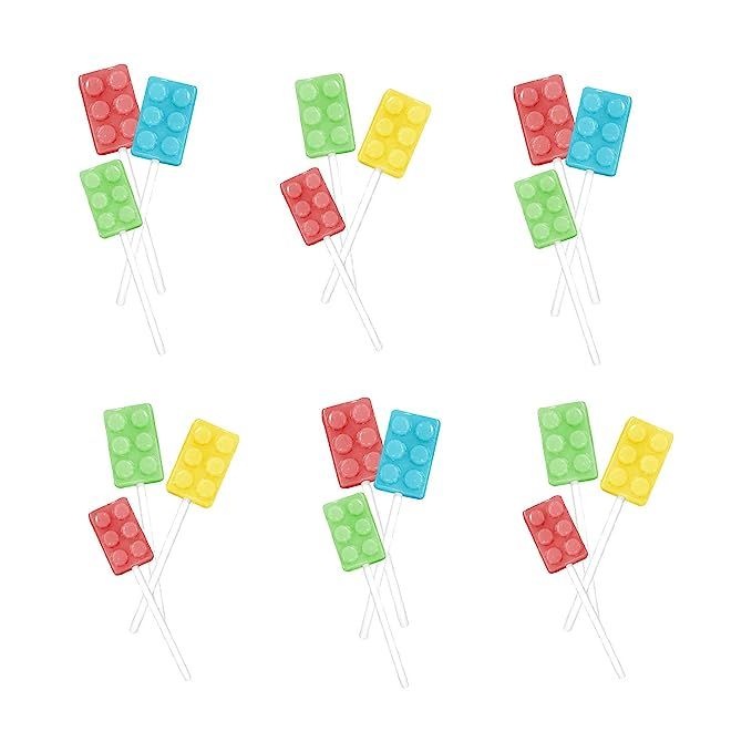 Brix On Stix | Candy Brick Building Party Lollipop Suckers | Assorted Fruit Flavors | 18 Count | ... | Amazon (US)