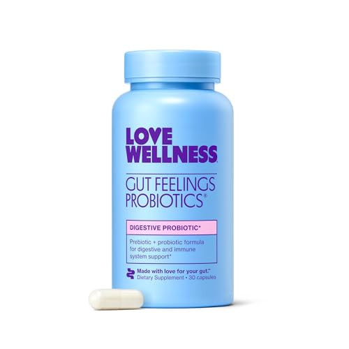 Love Wellness Gut Feelings Probiotic | Gut Health for Women, Digestion Relief & Immune Support Supplement | Womens Probiotic for Gas Relief | 3 Billion CFU | Safe Prebiotic and Postbiotic | 30 Count | Amazon (US)