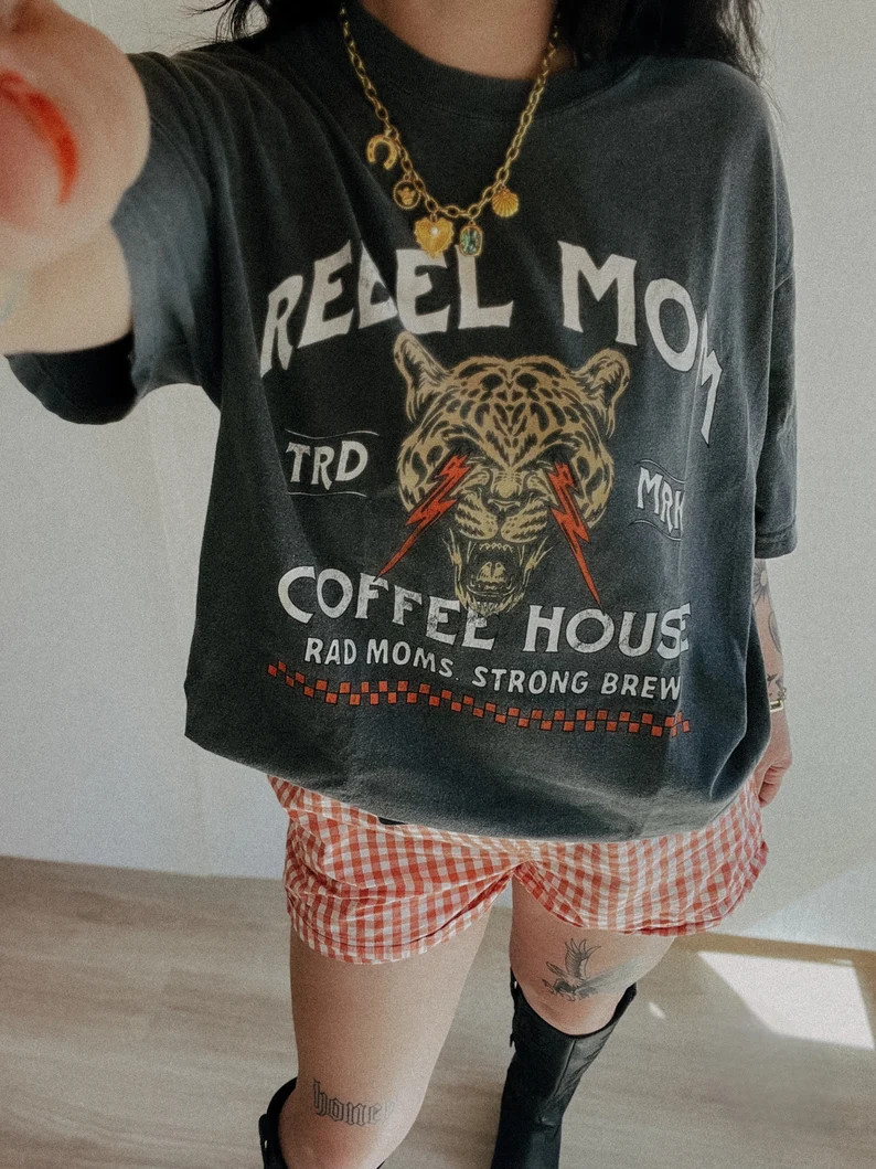 Rebel Mom Coffee House Tee, Mother’s Day mom life shirt, trendy mom shirt | Etsy (US)