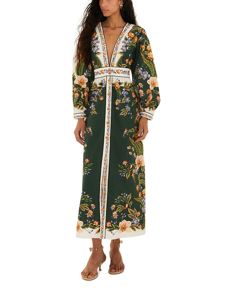 Farm Rio Nature Green Linen Maxi Dress | Bloomingdale's (US)