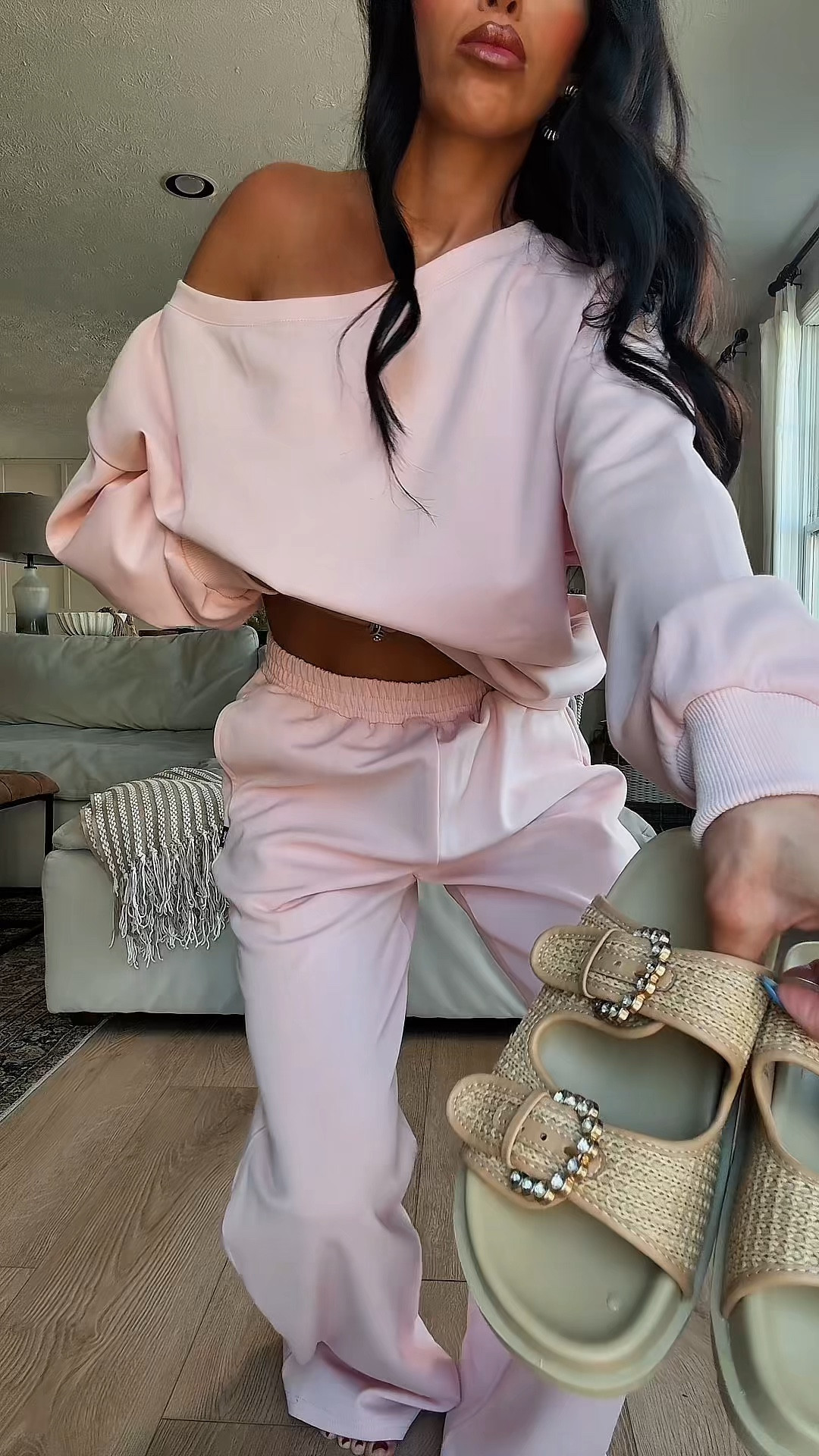 The most comfy off the shoulder lounge set #comfyootd #loungewear #oversized #baggyootd 

#LTKspring #LTKootd #LTKmomlife