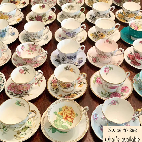 Mismatched Tea Cups / Vintage Tea Cups and Saucers / Mix & | Etsy | Etsy (US)